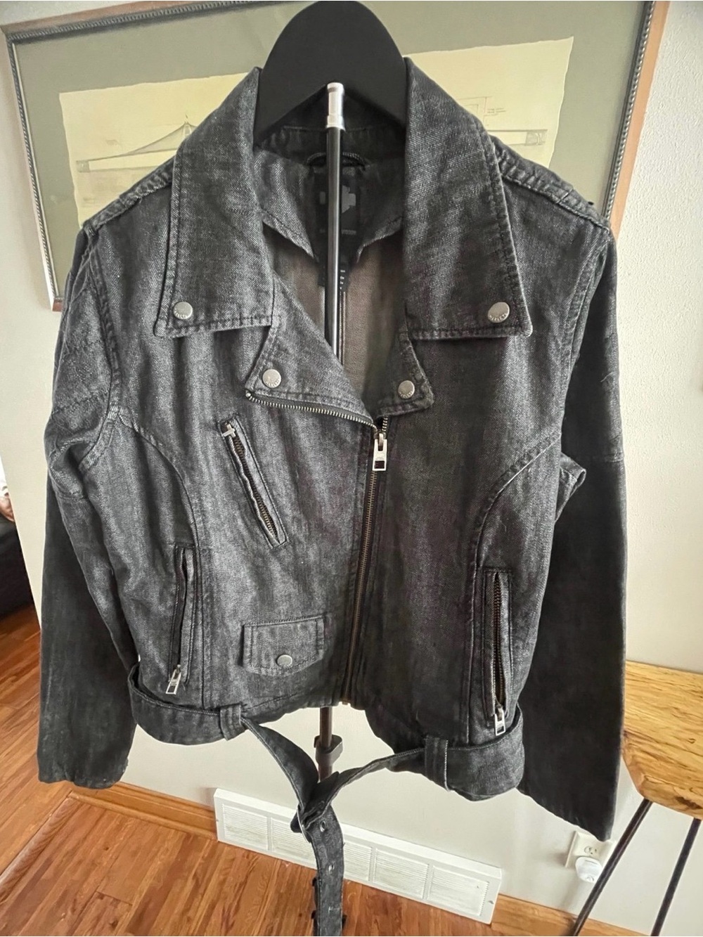 Harley-Davidson Women’s Slim Fit Black Washed Denim Moto Jacket